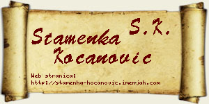 Stamenka Kocanović vizit kartica